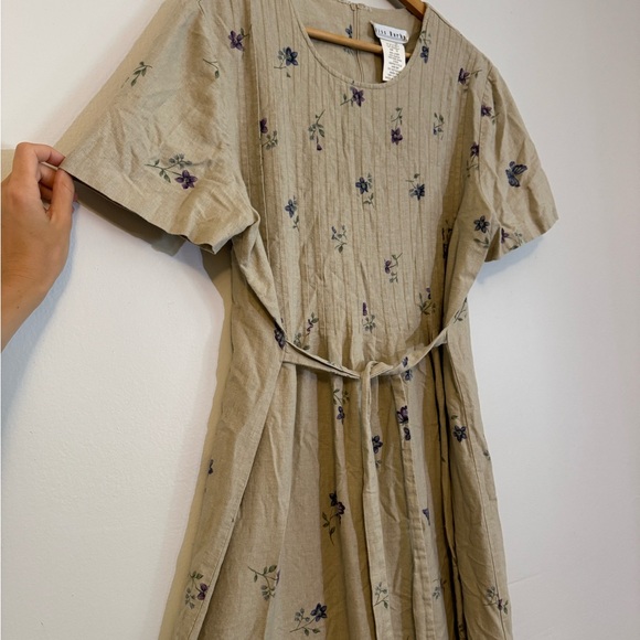 Vintage Linen Dress - Adjustable Size L - Picture 4 of 10